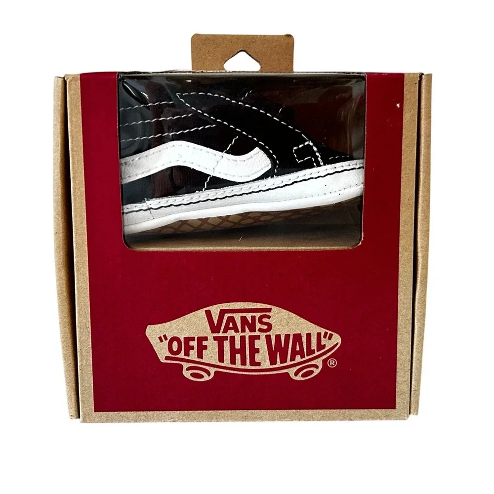 NEW Vans Sk8-Hi Crib Shoes Infant Size 4 Black True White VN0A346P6BT New